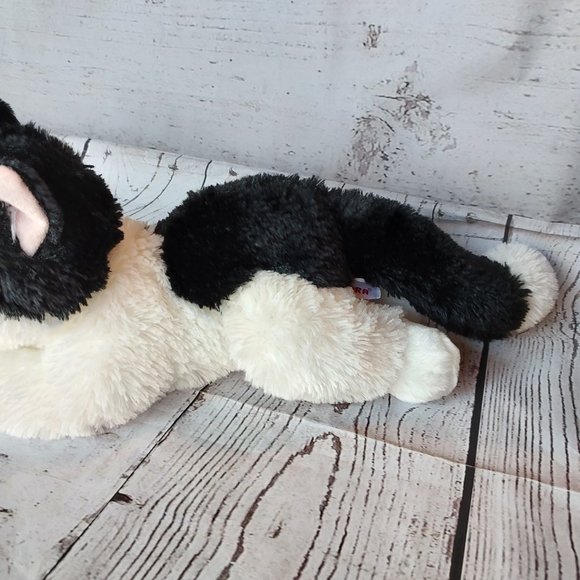 12 Inch Flopsie Oreo Black & White Cat Plush Stuffed Animal by Aurora - Picture 3 of 6